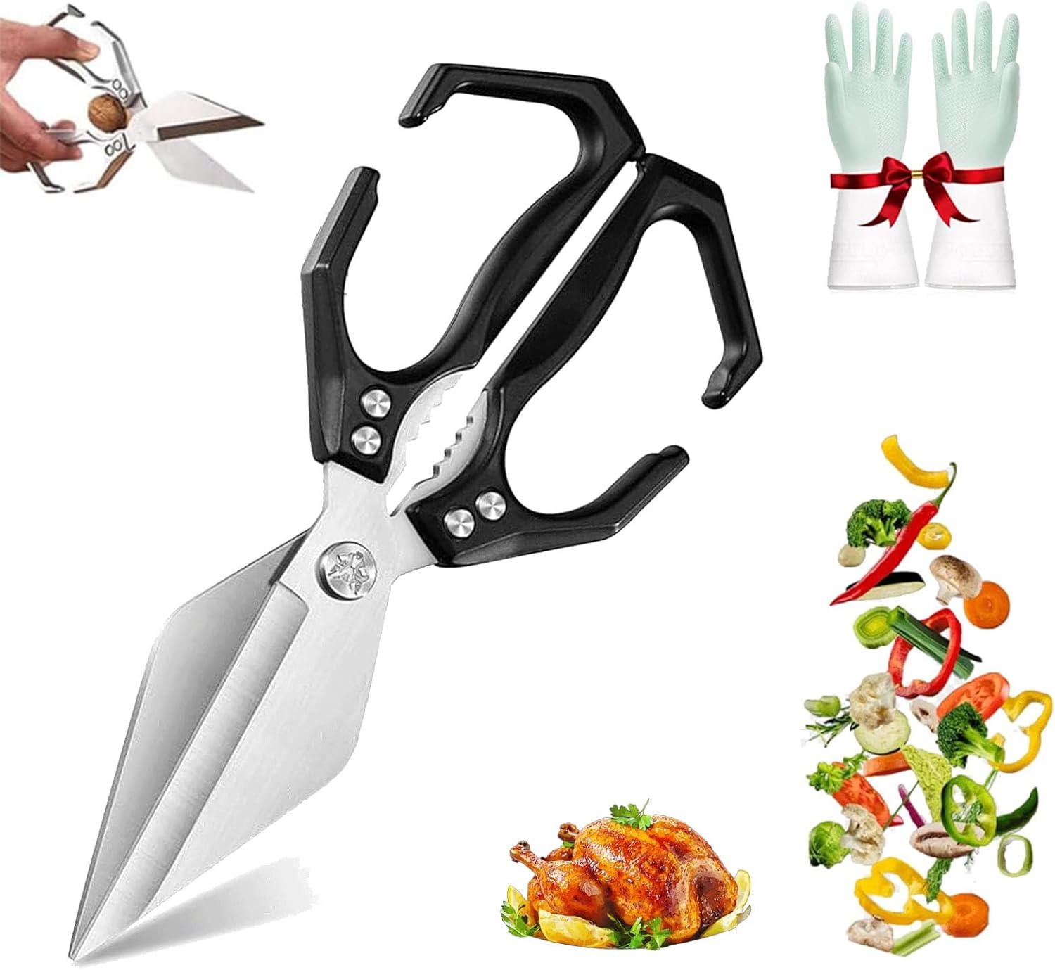 Turkey Scissors Multifunctional Heavy-Duty Kitchen Shears, Kitchen Shears for Food ...