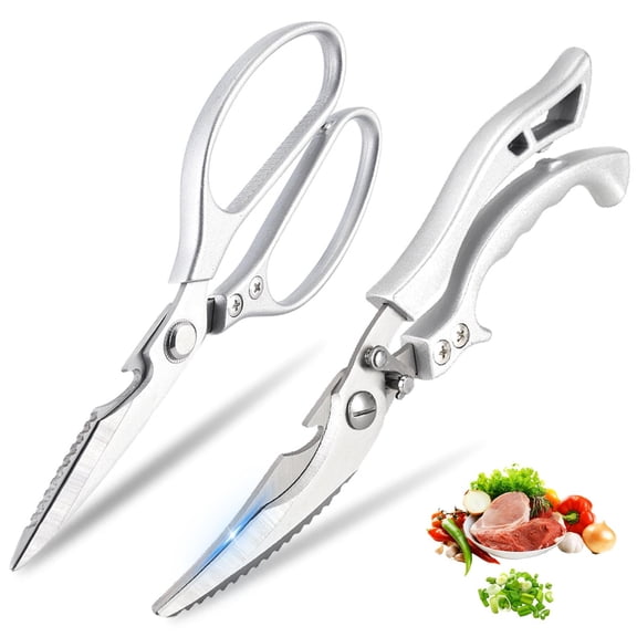Multifunctional Heavy-Duty Kitchen Shears, Poultry Shears with Ergonomic Handle, Stainless Steel Culinary Shears for Chicken, Meat, Seafood, Bone Cutting, Dishwasher Safe