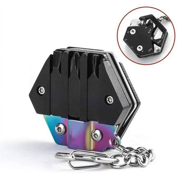Multifunctional Hexagon Coin Outdoor EDC Tool Hexagon Folding Coin Knife Keychain Screwdriver Pocket Fold Mini coltello Gear Pee Titanium