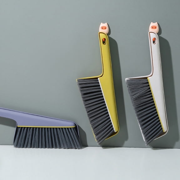 Multifunctional Household Brush with Fine Flexible Bristles, Gray Plastic Cleaning Tool for Floor Table Sofa Dusting, Home Kitchen Organizational Solution, Topliu