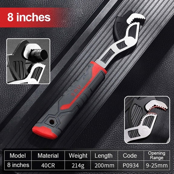 Multifunctional Industrial Wrench Fast Pipe Adjustable Tool Large Opening Ergonomic Grip for Plumbing Construction Mechanical Tasks Home Workshop Use