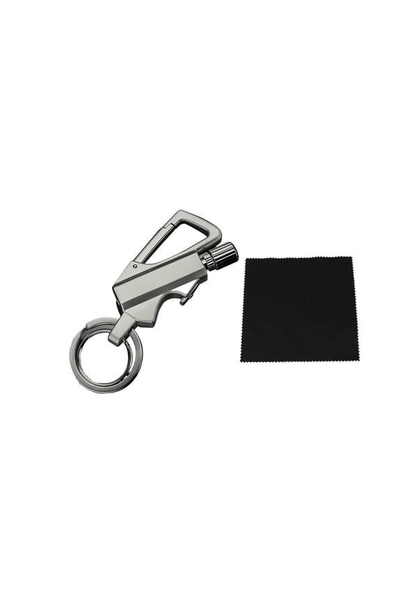 Multifunctional Key Tools,Keychain Hook Gadget,Hands Free Door Handle Opener,Elevator Button Pusher,Screen Surface Stylus,Metal Bottle Opener,With Retractable Chain/Ring/Carabiner/Buckle(Silver)