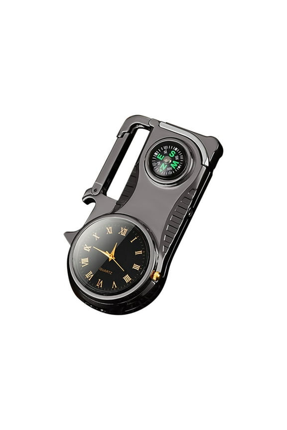 Multifunctional Keychain Bottle Opener with Colored Lights, Real Watch Five-in-one Windproof Lighter, EDC Keychain Tool