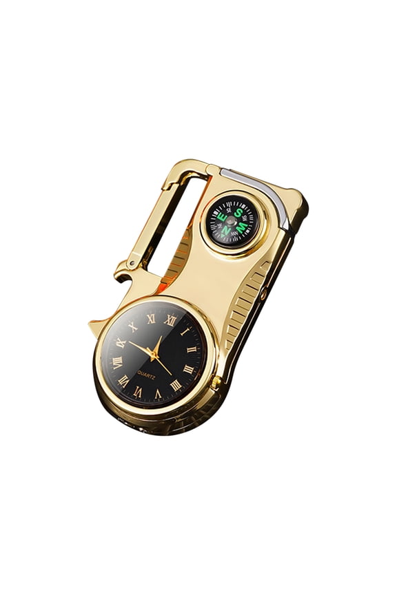 Multifunctional Keychain Bottle Opener with Colored Lights, Real Watch Five-in-one Windproof Lighter, EDC Keychain Tool