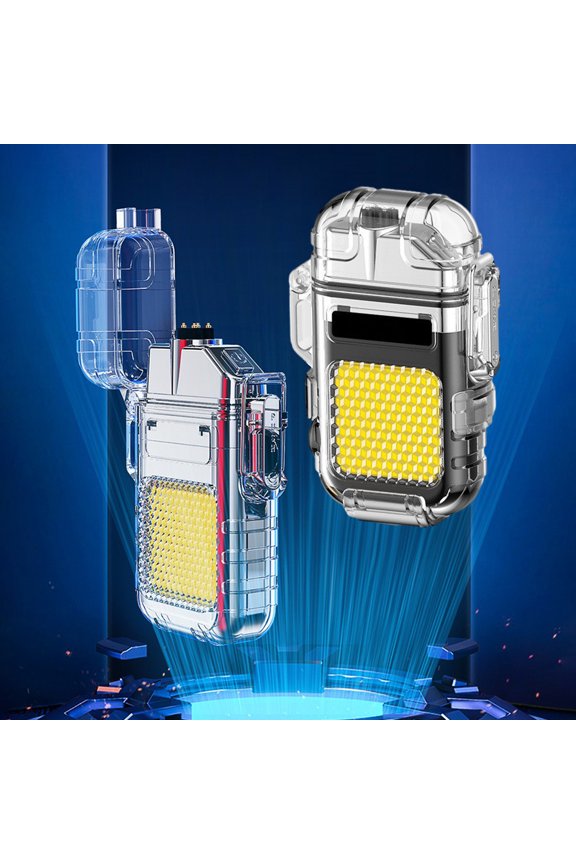 Multifunctional Keychain Light Arc Lighter USB C Rechargeable Windproof Mini COB Floodlight Portable For Outdoor Camping Emergency Use(Black)