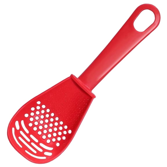Multifunctional Kitchen Cooking Spoon, Upgraded Heat Resistant Silicone Slotted Spoon for Cooking, Mashing, Draining, Grating & Separating, Food Grade Non-Stick Kitchen Utensil Tool, Red