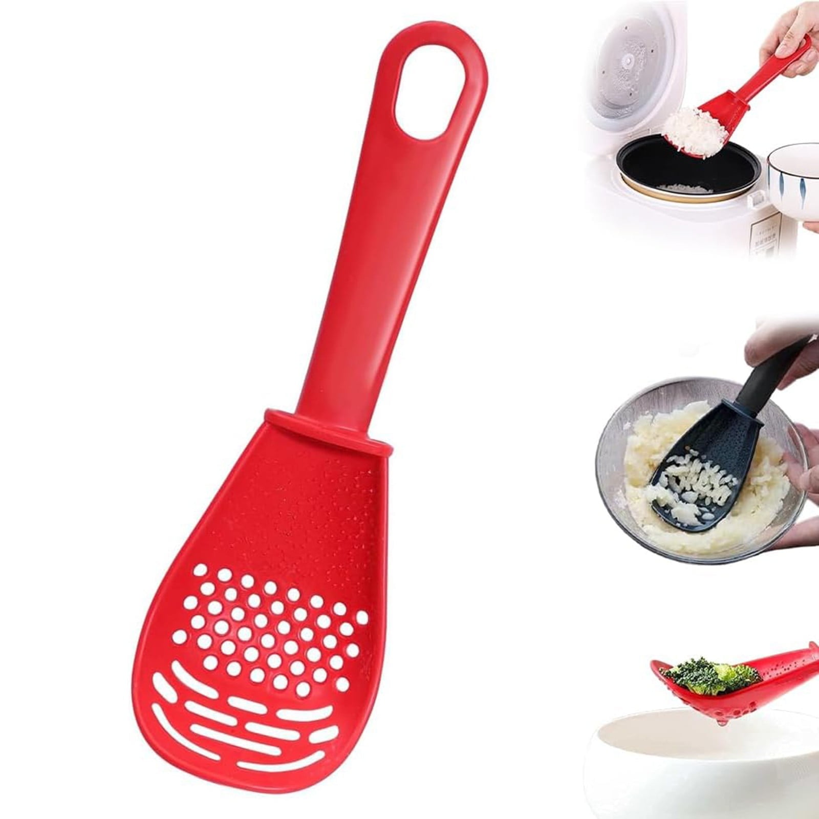 Multifunctional Kitchen Cooking Spoon, Upgraded Heat Silicone Slotted ...