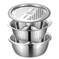 thumbnail image 1 of Multifunctional Kitchen Grater Set with Stainless Steel Drain Basin for Cheese, Vegetables, Fruits, Salad Preparation, 1 of 7