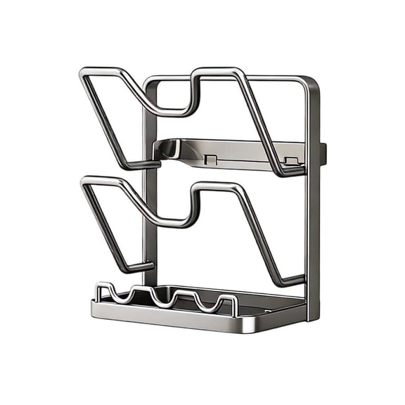 Multifunctional Kitchen Organizer - Pot Cover Rack, Spatula & Cutting Board Storage with Drainage, Counter Space Saver