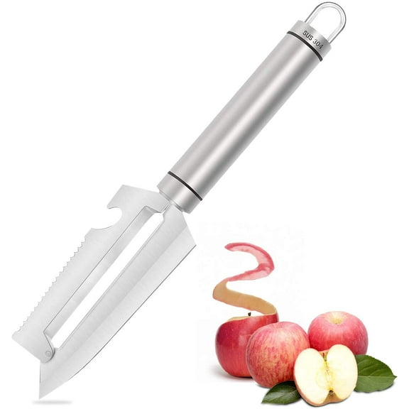 Multifunctional Kitchen Peeler Fruit Peeler Cutter Vegetable Peeler Cutter All Stainless Steel Durable Kitchen Bottle Opener
