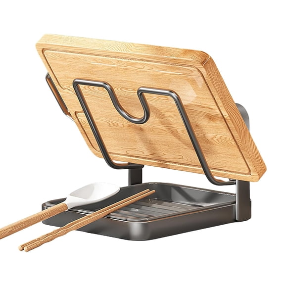 Multifunctional Kitchen Pot Lid Holder and Cutting Board Rack with Multi Layer Design for Utensil and Draining Storage Stand Organizer