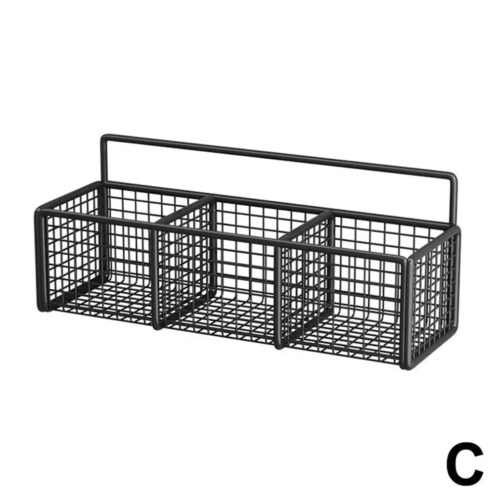 Condiments Rack Shelf Multifunctional Kitchen Rack Wall Mount Storage Basket Onion Ginger ...