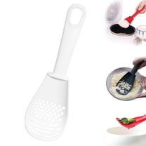 Multifunctional Kitchen Silicone Spoon – White, Heat-Resistant Slotted Cooking Utensil for Mashing, Draining, Egg Separation, Grating & Food-Grade Non-Stick Tool