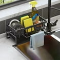 thumbnail image 1 of Multifunctional Kitchen Sink Storage Rack - Countertop Organizer for Sponges, Dishcloths & Cleaning Supplies, Durable Dish Drying Rack for Kitchen Organization, Black, 1pc, 1 of 6