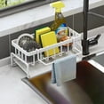 thumbnail image 1 of Multifunctional Kitchen Sink Storage Rack - Countertop Organizer for Sponges, Dishcloths & Cleaning Supplies, Durable Dish Drying Rack for Kitchen Organization, White, 1pc, 1 of 6