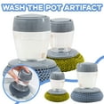 thumbnail image 1 of Multifunctional Kitchen Soap Dispensing Palm Brush with Storage Tank, Scrubber Pot Artifact for Dish Pan and Sink Cleaning with Ergonomic Handle Design 2PCS, 1 of 9