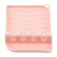thumbnail image 1 of Multifunctional Kitchen Spoon Rest with Drainage and Pot Lid Holder,Space-Saving Organization Rack for Utensils(Pink), 1 of 3