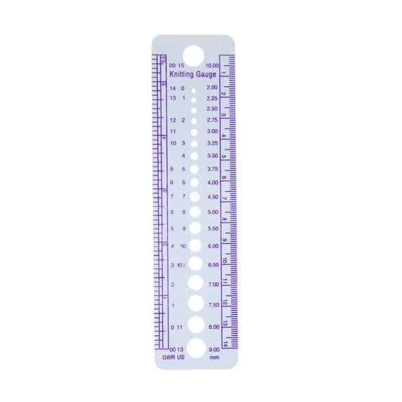 Multifunctional Knitting Needle Gauge Ruler Knitting Needle Measuring Tool Knitting Measuring Ruler Needle Sizing Tool