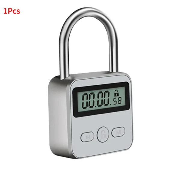 Multifunctional LCD Display Time Lock, Waterproof USB Rechargeable Temporary Timer Padlock, Smart Time Lock for Travel and More
