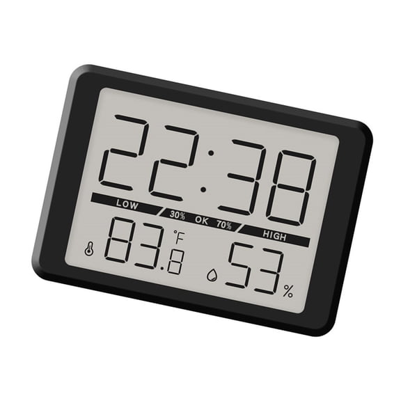 Multifunctional LCD Wall Desk Alarm Clock with Time Date Temperature Humidity Display Minimalists Digital Clock