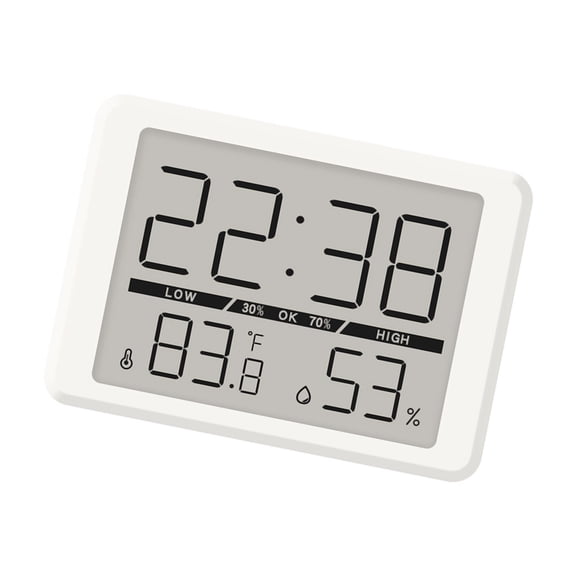Multifunctional LCD Wall Desk Alarm Clock with Time Date Temperature Humidity Display Minimalists Digital Clock