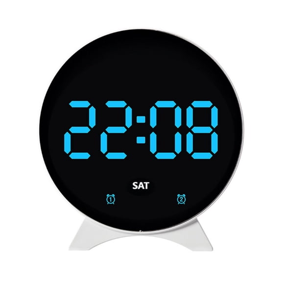 Multifunctional LED Alarm Clock with Temperature Display, Date and Day Indicator, Adjustable Brightness Settings, User Interface for Bedroom and Office Use (B)