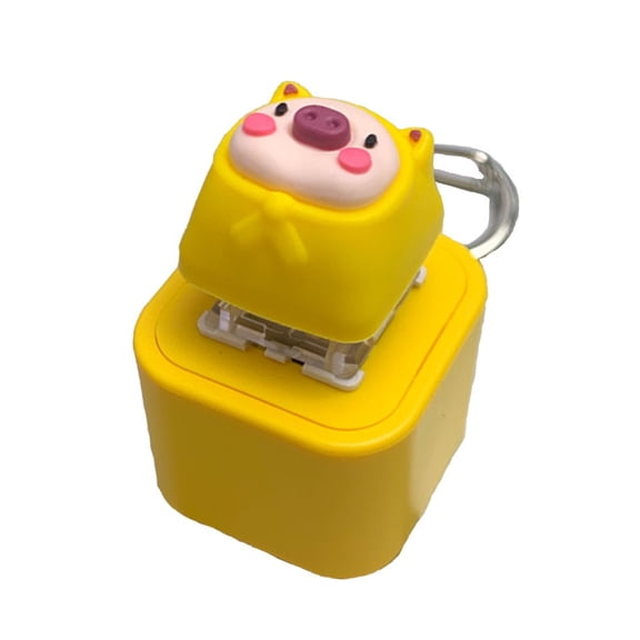 Multifunctional LED Cartoon Keychain Stress Relief Toy Rechargeable Clicking Sound Effect Portable Desk Decoration For Students