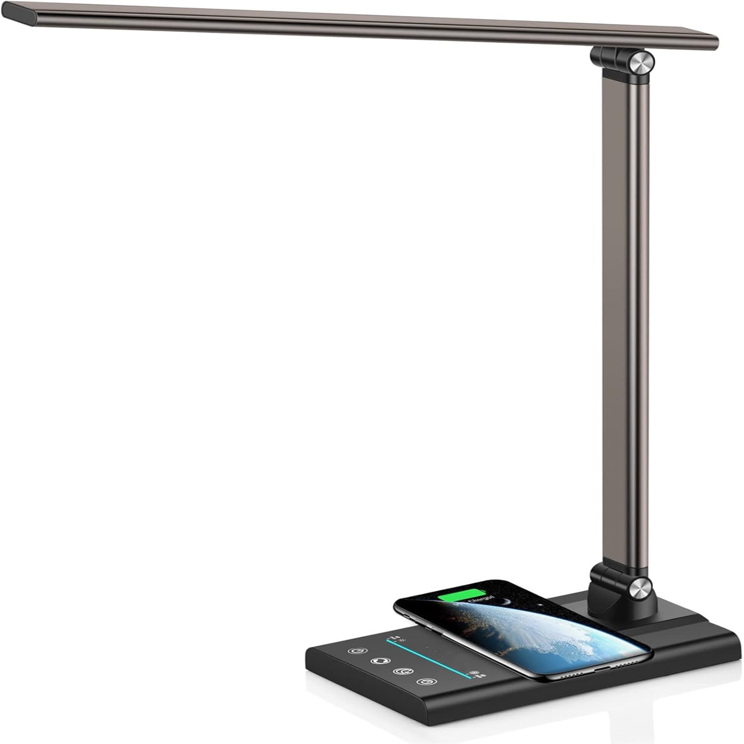 Multifunctional LED Desk Lamp with 10W Fast Wireless Charger, USB Charging Port,1800Lux Super Bright,5 Lighting Mode,7 Brightness, Touch Control, Auto Timer, 15W Office Table Lamp
