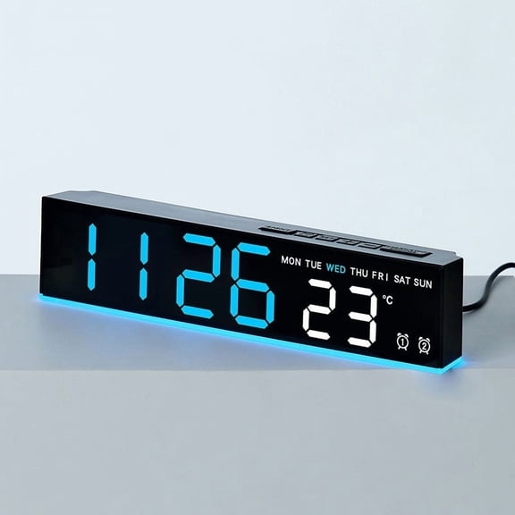 Multifunctional LED Digital Alarm Clock, Date Temperature DST Display, for Bedroom, Living Room and Office Desktop