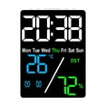 thumbnail image 1 of Multifunctional LED Digital Clock with 5-in-1 Display (Date/Week/Temperature/Humidity/Daylight Saving), Adjustable Brightness & Dual Alarms for Bedroom Office Living Room Wall Desktop, 1 of 6