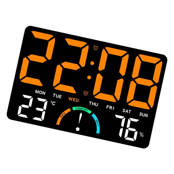 Multifunctional LED Digital Clock With Humidities Sensors Alarm Timers Energy Saving Design Easy To Read For Living Room Bedroom Decoration