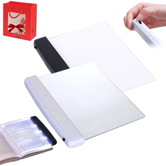 Multifunctional LED Flat-Panel Night Vision Reading Lamp, Flat Book Light, Book Page Light, Page Light for Reading, Clear Book Full Page Light, Booklights for Reading in Bed at Night (2pcs-Mix)