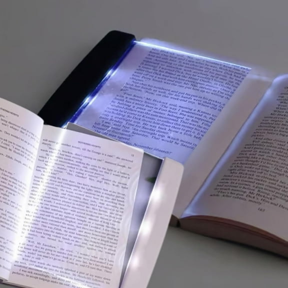 Multifunctional LED Flat-Panel Night Vision Reading Lamp, Sustainay LED Flat Book Light, Booklights for Reading in Bed at Night, Bookmark Style Reading Light, Clear Book Full Page Light