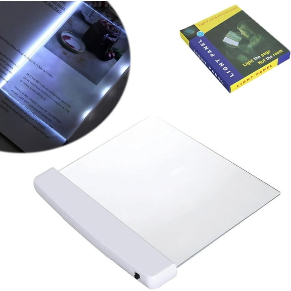 Multifunctional LED Flat-Panel Night Vision Reading Lamp, Sustainay LED Flat Book Light, Clear Book Page Light at Night, 6.7 * 5.7in Clear LED Book Page Light Lighting Panel