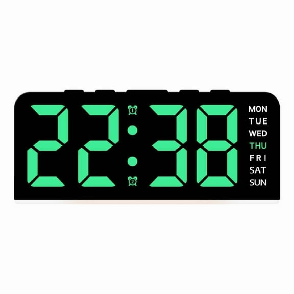 Multifunctional LED Night Light and Digital Alarm Clock with Temperature Week Time Display and 12/24 Hour Format Clock