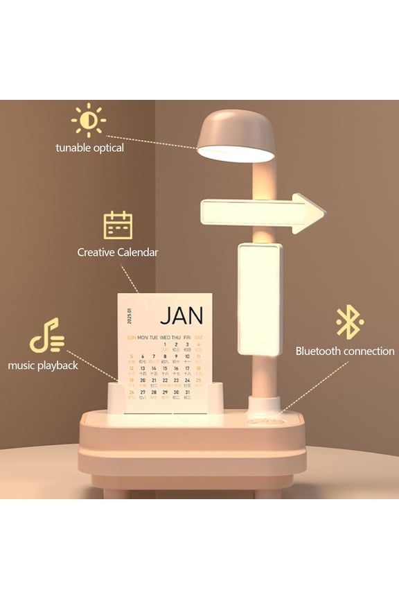 Multifunctional LED Night Light with Bluetooth Speaker and Calendar - Adjustable Brightness for Home and Office