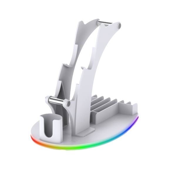 Multifunctional LED Stand Desktop Storage Holder Rack For Game Controllers with Build-in Gaming Card Slots