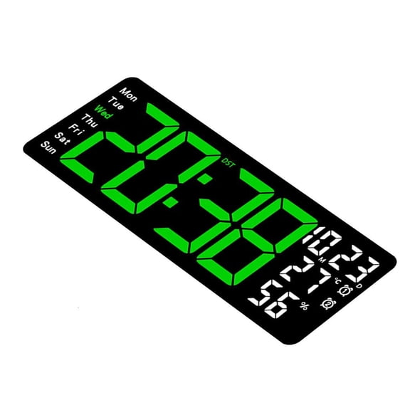 Multifunctional LED Wall Clock for Office with Remote Temperature Date and Alarm