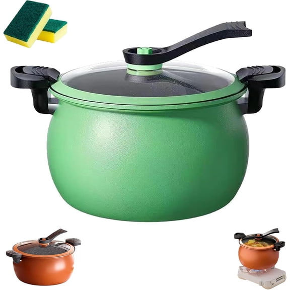 Multifunctional Large Capacity Non-stick Pressure Cooker, 8QT Micro Pressure Cooker, Versatile Micro-Pressure Cooking Pot with Anti-Scalding Handle, Perfect for Family Meals, Soups (green)