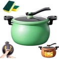 thumbnail image 1 of Multifunctional Large Capacity Non-stick Pressure Cooker, 8QT Micro Pressure Cooker with Visual Lid, Multi Functional Fast Cooking Pot for Family Meals, Soups, Stews (Green), 1 of 8