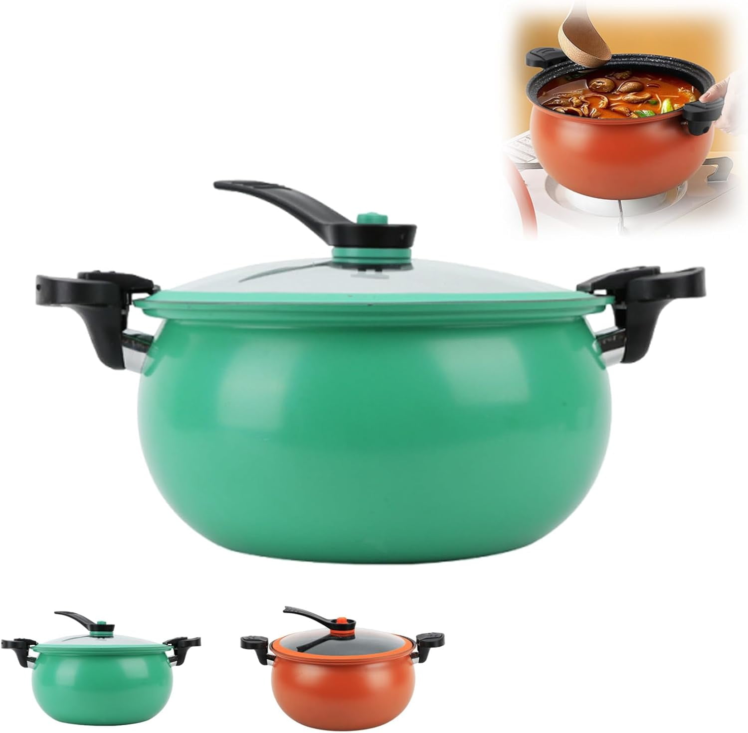 Multifunctional Large Capacity Non-stick Pressure Cooker, Chinese Pressure Cooker Stew Pot Fast Cooking, Energy-Saving for Stovetops Culinary Styles