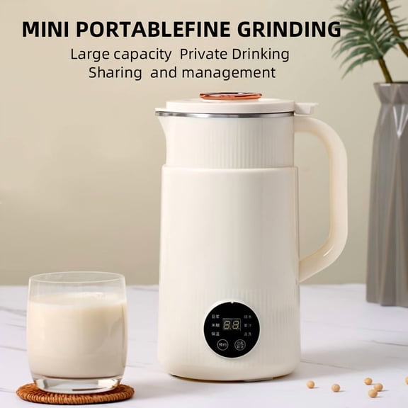 Multifunctional Large-Capacity Soy Milk Maker with Auto Shut-Off, 800ml Volume for Homemade Soymilk, Milkshakes, and Rice Paste, Compact Design Suitable for Home or Travel Use