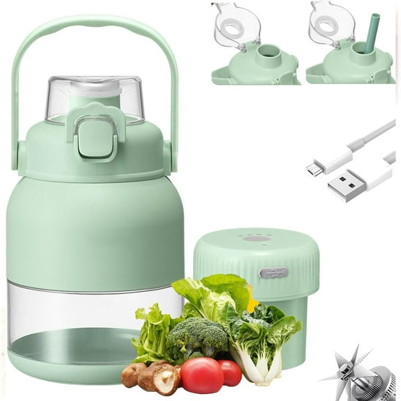 Multifunctional Large-Capacity Wireless Portable Juicer Cup, BPA-Free Electric Citrus Juicer 28 Oz, Straw, Two Lids, Portable Blender for Smoothies, Shakes, Food Prep & Frozen Blending