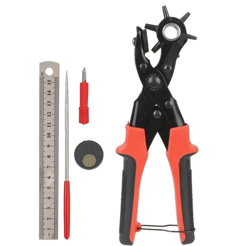 Belt Hole Punch Pliers Tool - For Round & V Belts, Punches Holes For Belt Hooks