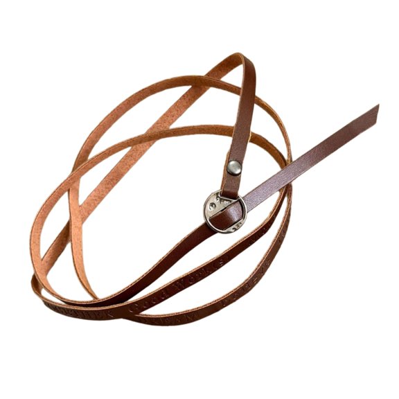 Multifunctional Leather Necklace with Letter Charm Soft Leather Necklace Suitable for Neck Waist or Wrist Accessory