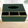 thumbnail image 1 of Multifunctional Leather Tissue Box Creative Minimalist Remote Control Storage Box For Living Room Hotel Business Tissue Box/ Multifunctional Leather Tissue Box Green 24*16.6*10Cm, 1 of 7