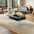 thumbnail image 1 of Multifunctional Lift Top Coffee Table -Black Marble Pattern, Essential for Modern Homes.Tempered Glass Legs,Multiple Color Options,Lift Top Feature.Perfectly Fitting Into Both Living Rooms And Office, 1 of 12