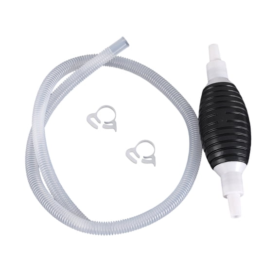 Multifunctional Liquid Siphon Manual Fuel Transfer Pump with On/Off Valve Large-Diameter Flexible Hose for Gasoline Water Aquariums Camping Automotive Use 1.5m,White-1.5m