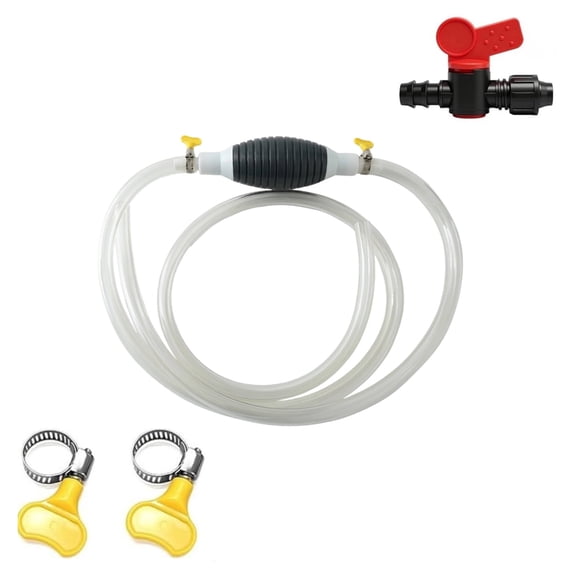 Multifunctional Liquid Siphon Pump, Hand Fuel Transfer Pump,Large Diameter Manual Fluid Extractor for Gasoline for Gasoline, Motor Oil, Fuel, Diesel, Water, Fish Tank, Aquarium(With 4.9 ft Hose)