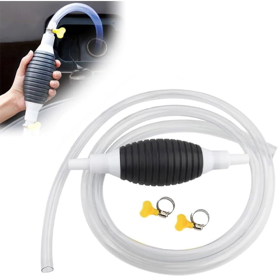 Multifunctional Liquid Siphon Pump – Hand Fuel Transfer Pump – Manual Fluid Extractor for Gasoline Diesel Water Fish Tank (With 6.5ft Hose)